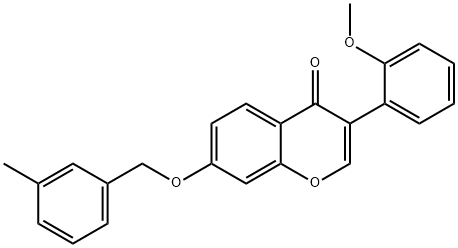 3-(2-methoxyphenyl)-7-[(3-methylbenzyl)oxy]-4H-chromen-4-one Struktur