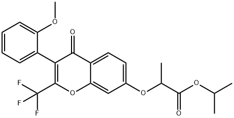 isopropyl 2-{[3-(2-methoxyphenyl)-4-oxo-2-(trifluoromethyl)-4H-chromen-7-yl]oxy}propanoate Struktur