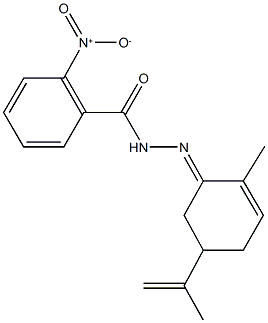 2-nitro-N'-(5-isopropenyl-2-methyl-2-cyclohexen-1-ylidene)benzohydrazide Struktur