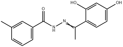 N'-[1-(2,4-dihydroxyphenyl)ethylidene]-3-methylbenzohydrazide Struktur