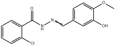 2-chloro-N'-(3-hydroxy-4-methoxybenzylidene)benzohydrazide Struktur