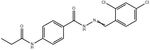 N-(4-{[2-(2,4-dichlorobenzylidene)hydrazino]carbonyl}phenyl)propanamide Struktur