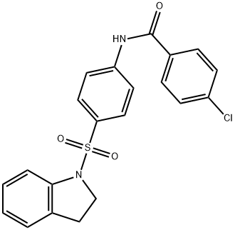 4-chloro-N-[4-(2,3-dihydro-1H-indol-1-ylsulfonyl)phenyl]benzamide Struktur