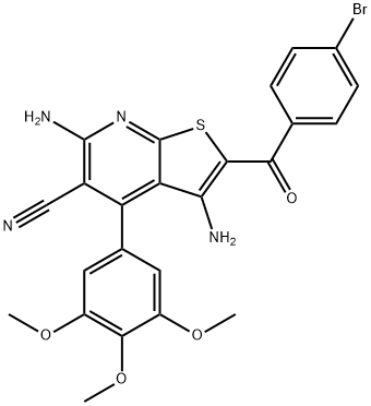 3,6-diamino-2-(4-bromobenzoyl)-4-(3,4,5-trimethoxyphenyl)thieno[2,3-b]pyridine-5-carbonitrile Struktur