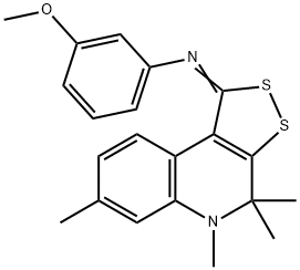 N-(3-methoxyphenyl)-N-(4,4,5,7-tetramethyl-4,5-dihydro-1H-[1,2]dithiolo[3,4-c]quinolin-1-ylidene)amine Struktur