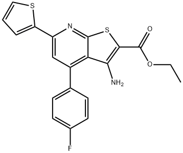 ethyl 3-amino-4-(4-fluorophenyl)-6-(2-thienyl)thieno[2,3-b]pyridine-2-carboxylate Struktur