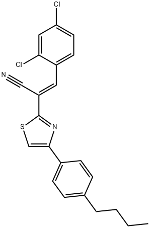 2-[4-(4-butylphenyl)-1,3-thiazol-2-yl]-3-(2,4-dichlorophenyl)acrylonitrile Struktur