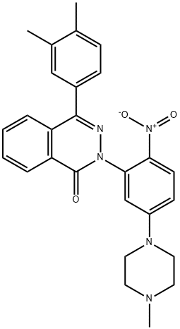 4-(3,4-dimethylphenyl)-2-[2-nitro-5-(4-methyl-1-piperazinyl)phenyl]-1(2H)-phthalazinone Struktur