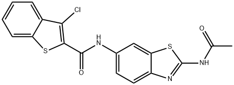 N-[2-(acetylamino)-1,3-benzothiazol-6-yl]-3-chloro-1-benzothiophene-2-carboxamide Struktur