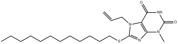 7-allyl-8-(dodecylsulfanyl)-3-methyl-3,7-dihydro-1H-purine-2,6-dione Struktur