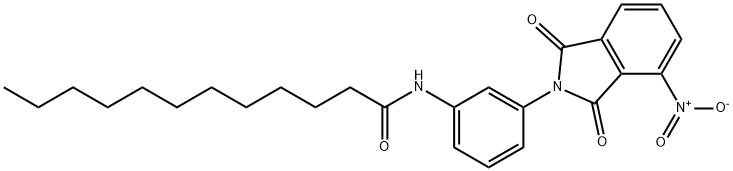 N-(3-{4-nitro-1,3-dioxo-1,3-dihydro-2H-isoindol-2-yl}phenyl)dodecanamide Struktur