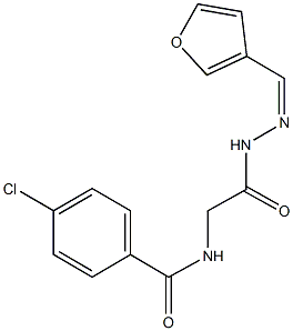 4-chloro-N-{2-[2-(3-furylmethylene)hydrazino]-2-oxoethyl}benzamide Struktur