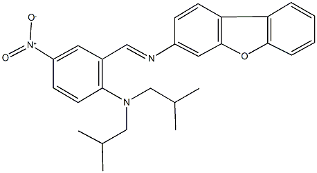 N-[2-(diisobutylamino)-5-nitrobenzylidene]dibenzo[b,d]furan-3-amine Struktur