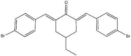 2,6-bis(4-bromobenzylidene)-4-ethylcyclohexanone Struktur