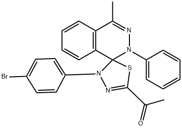 1-[4'-(4-bromophenyl)-4-methyl-2-phenyl-1,2,4',5'-tetrahydrospiro(phthalazine-1,5'-{1,3,4}-thiadiazole)-2'-yl]ethanone Struktur