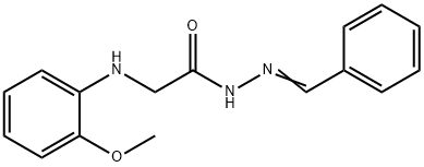 N'-benzylidene-2-(2-methoxyanilino)acetohydrazide Struktur