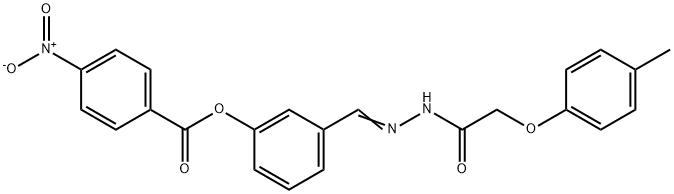 3-{2-[(4-methylphenoxy)acetyl]carbohydrazonoyl}phenyl 4-nitrobenzoate Struktur