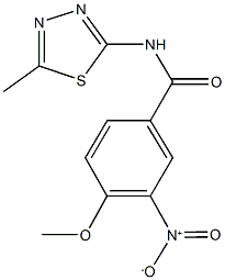 3-nitro-4-methoxy-N-(5-methyl-1,3,4-thiadiazol-2-yl)benzamide Struktur