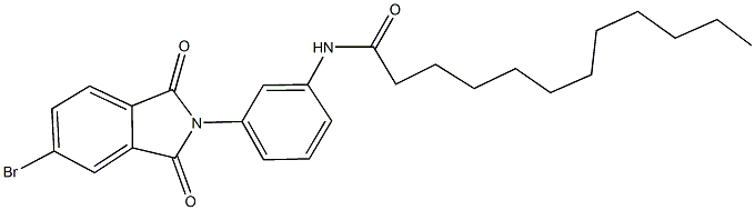 N-[3-(5-bromo-1,3-dioxo-1,3-dihydro-2H-isoindol-2-yl)phenyl]dodecanamide Struktur