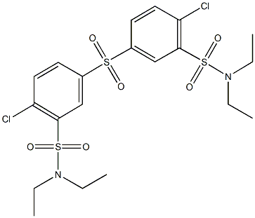 2-chloro-5-({4-chloro-3-[(diethylamino)sulfonyl]phenyl}sulfonyl)-N,N-diethylbenzenesulfonamide Struktur