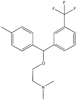 N,N-dimethyl-N-(2-{(4-methylphenyl)[3-(trifluoromethyl)phenyl]methoxy}ethyl)amine Struktur