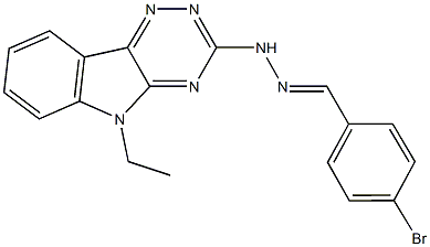 4-bromobenzaldehyde (5-ethyl-5H-[1,2,4]triazino[5,6-b]indol-3-yl)hydrazone Struktur