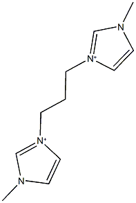 1-methyl-3-[3-(1-methyl-1H-imidazol-3-ium-3-yl)propyl]-1H-imidazol-3-ium Struktur