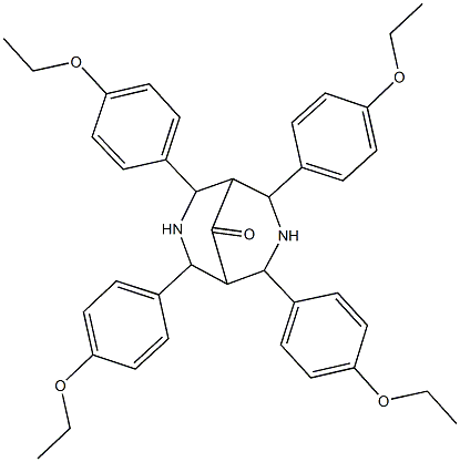 2,4,6,8-tetrakis(4-ethoxyphenyl)-3,7-diazabicyclo[3.3.1]nonan-9-one Struktur