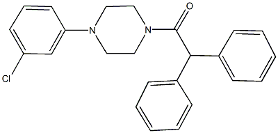 1-(3-chlorophenyl)-4-(diphenylacetyl)piperazine Struktur