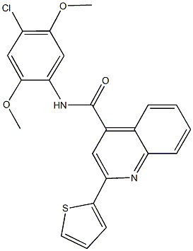 N-(4-chloro-2,5-dimethoxyphenyl)-2-(2-thienyl)-4-quinolinecarboxamide Struktur