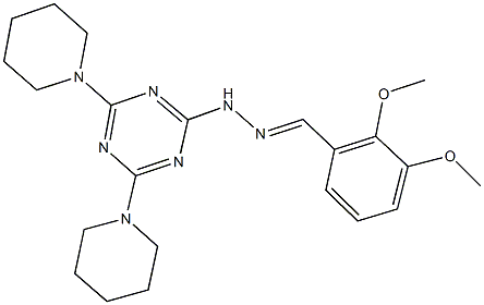 2,3-dimethoxybenzaldehyde [4,6-di(1-piperidinyl)-1,3,5-triazin-2-yl]hydrazone Struktur