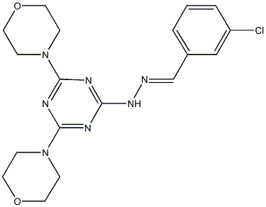 3-chlorobenzaldehyde [4,6-di(4-morpholinyl)-1,3,5-triazin-2-yl]hydrazone Struktur