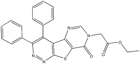 ethyl (8-oxo-3,4-diphenylpyrimido[4',5':4,5]thieno[2,3-c]pyridazin-7(8H)-yl)acetate Struktur