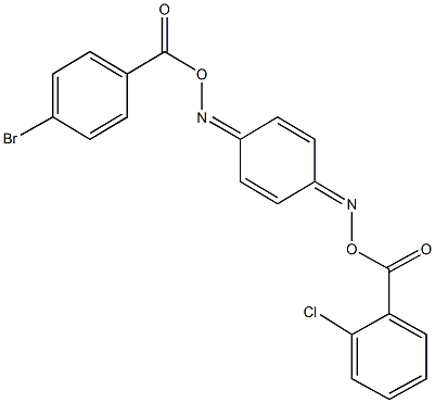 benzo-1,4-quinone 1-[O-(4-bromobenzoyl)oxime] 4-[O-(2-chlorobenzoyl)oxime] Struktur