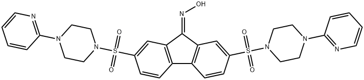 2,7-bis{[4-(2-pyridinyl)-1-piperazinyl]sulfonyl}-9H-fluoren-9-one oxime Struktur