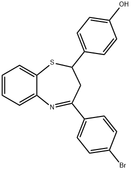 4-[4-(4-bromophenyl)-2,3-dihydro-1,5-benzothiazepin-2-yl]phenol Struktur