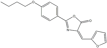 2-(4-butoxyphenyl)-4-(2-furylmethylene)-1,3-oxazol-5(4H)-one Struktur