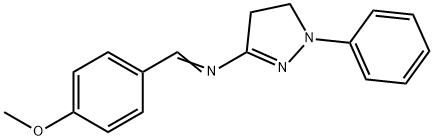 N-(4-methoxybenzylidene)-N-(1-phenyl-4,5-dihydro-1H-pyrazol-3-yl)amine Struktur