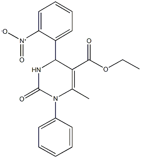 ethyl 4-{2-nitrophenyl}-6-methyl-2-oxo-1-phenyl-1,2,3,4-tetrahydropyrimidine-5-carboxylate Struktur