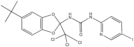 N-[5-tert-butyl-2-(trichloromethyl)-1,3-benzodioxol-2-yl]-N'-(5-iodo-2-pyridinyl)urea Struktur