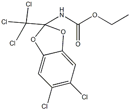 ethyl 5,6-dichloro-2-(trichloromethyl)-1,3-benzodioxol-2-ylcarbamate Struktur