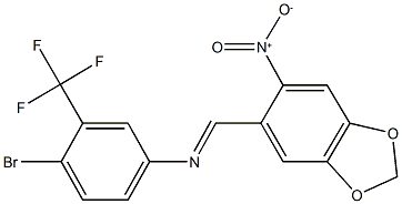 4-bromo-N-[(6-nitro-1,3-benzodioxol-5-yl)methylene]-3-(trifluoromethyl)aniline Struktur