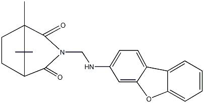 3-[(dibenzo[b,d]furan-3-ylamino)methyl]-1,8,8-trimethyl-3-azabicyclo[3.2.1]octane-2,4-dione Struktur