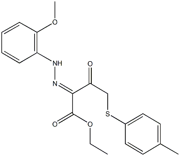 ethyl 2-[(2-methoxyphenyl)hydrazono]-4-[(4-methylphenyl)sulfanyl]-3-oxobutanoate Struktur