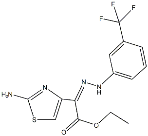 ethyl (2-amino-1,3-thiazol-4-yl){[3-(trifluoromethyl)phenyl]hydrazono}acetate Struktur