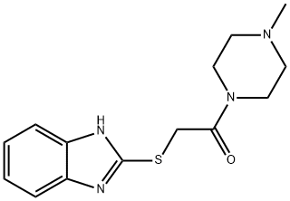 2-{[2-(4-methyl-1-piperazinyl)-2-oxoethyl]sulfanyl}-1H-benzimidazole Struktur