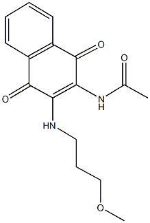 N-{3-[(3-methoxypropyl)amino]-1,4-dioxo-1,4-dihydro-2-naphthalenyl}acetamide Struktur