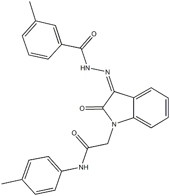 2-{3-[(3-methylbenzoyl)hydrazono]-2-oxo-2,3-dihydro-1H-indol-1-yl}-N-(4-methylphenyl)acetamide Struktur