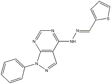 2-thiophenecarbaldehyde (1-phenyl-1H-pyrazolo[3,4-d]pyrimidin-4-yl)hydrazone Struktur