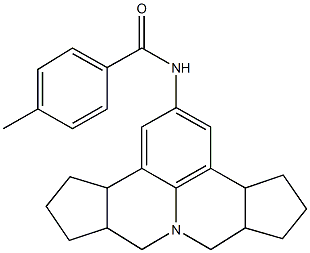 N-(3b,4,5,6,6a,7,9,9a,10,11,12,12a-dodecahydrocyclopenta[c]cyclopenta[4,5]pyrido[3,2,1-ij]quinolin-2-yl)-4-methylbenzamide Struktur